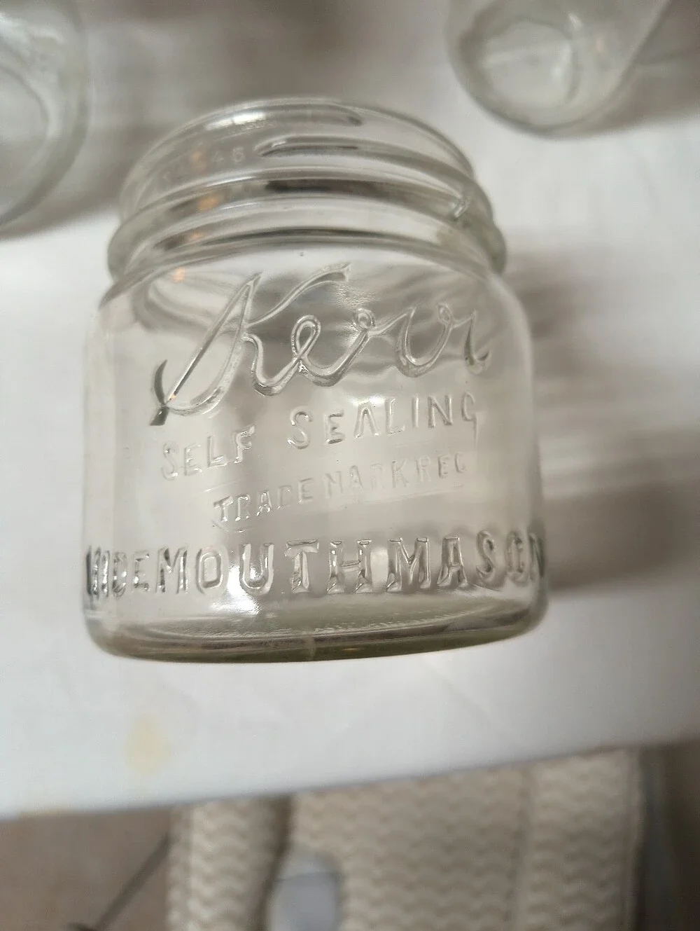 Vintage Mason Glass Storage Jars with Kerr Ball Heinz Jars Wide Mouth Jars